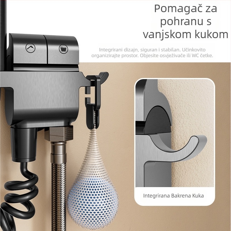 Komplet mlaznice za WC od cijelog mesinga s jednim ulazom i dva izlaza, kutni ventil, skladište kupaonice, visokotlačno ispiranje