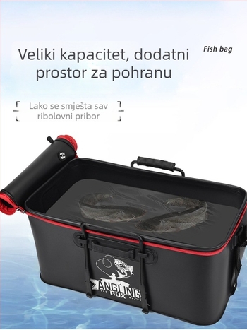 EVA kanta za živu ribu – vanjski ribolov u automobilu, sklopiva zaštitna kanta s čvrstim kućištem, integrirana kutija za ribolov