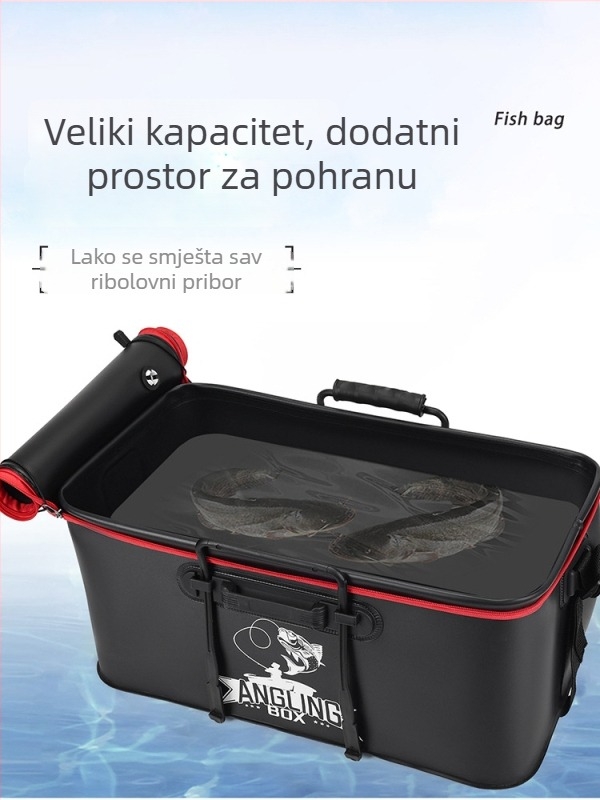 EVA kanta za živu ribu – vanjski ribolov u automobilu, sklopiva zaštitna kanta s čvrstim kućištem, integrirana kutija za ribolov