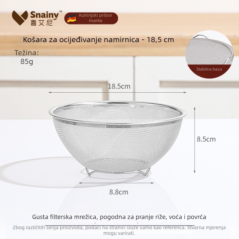 304 nehrđajući čelik – odvodna zdjela za kuhinju s mjernom skalom, višenamjenska za miješenje, tučenje jaja, miješanje i pečenje – japanski stil