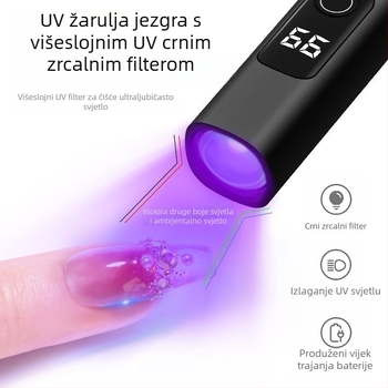 Prijenosna UV lampa za nokte za gel lak, kompaktna ljubičasta svjetlost