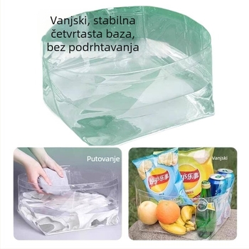 Jednokratna sklopiva posuda za putovanja: prijenosna posuda za pranje, posuda za vodu, vrećica za rublje i posuda za namakanje stopala