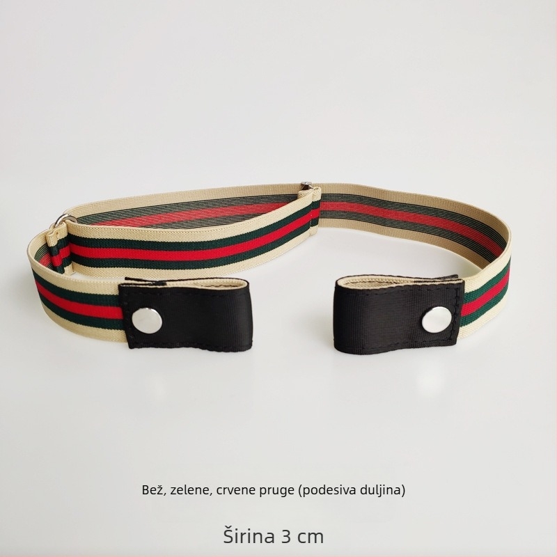 Cynthison 3 cm elastični kaiš za traperice, unisex, zatvaranje na snaps, najlonska omotnica oko struka, duljina 115 cm