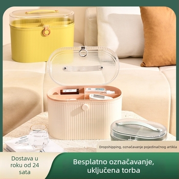 Plastična prenosna kutija za lijekove za kućnu upotrebu, s više pretinaca i velikim kapacitetom