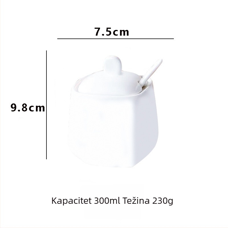 Bijeli keramički set posuda za začine, otporan na visoke temperature, s 35 rupa, solnička i posuda za ulje