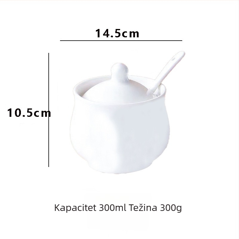 Bijeli keramički set posuda za začine, otporan na visoke temperature, s 35 rupa, solnička i posuda za ulje