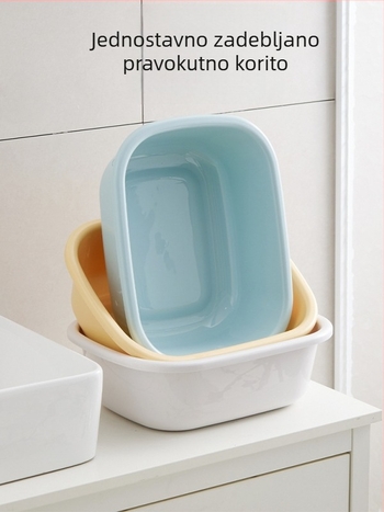 Plastična pravokutna posuda za pranje lica, ispiranje povrća i voća, kućna ili studentska upotreba