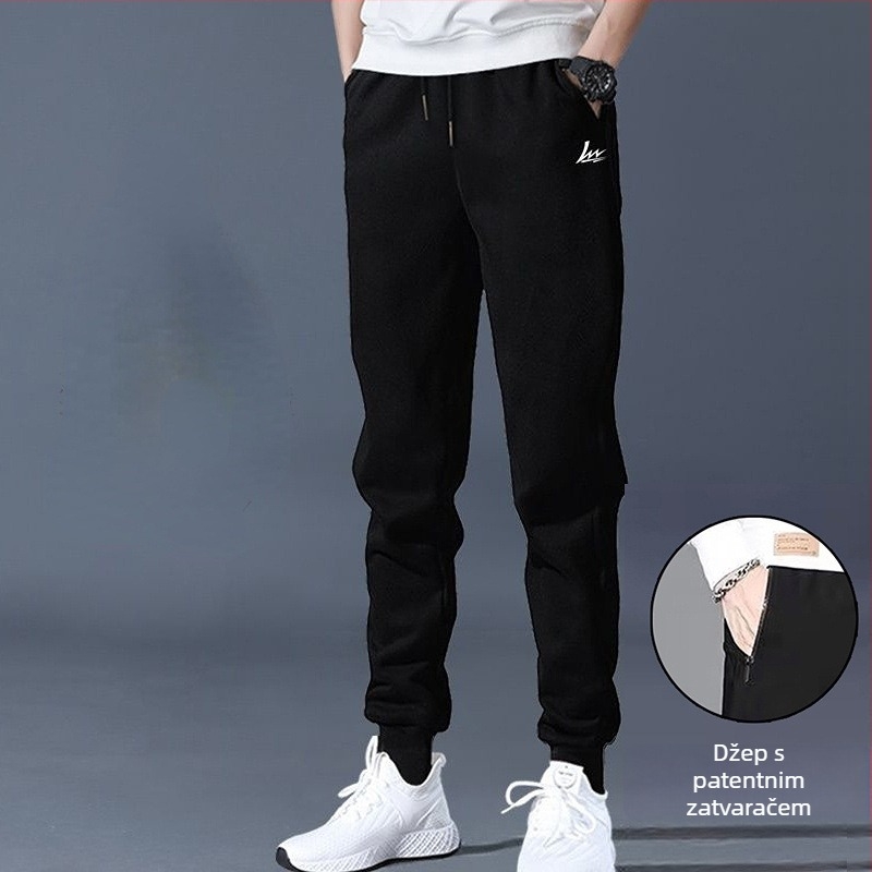 Duge hlače za tinejdžere dječake, zimske hlače s flecom, slim kroj, casual jogger stil