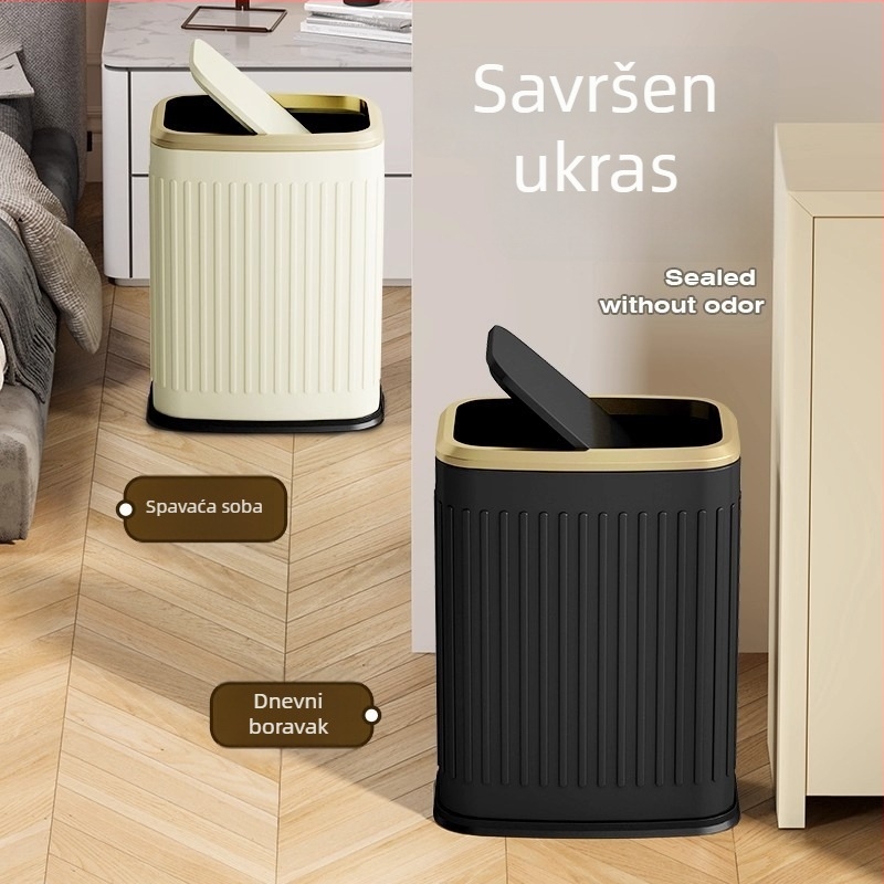 Kantica za otpad od nehrđajućeg čelika s okretnim poklopcem – za ured, hotel, dnevni boravak, kuhinju i kupaonicu, 10 L