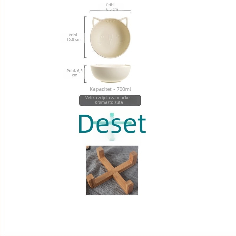 Porcelanska zdjela za kućnu upotrebu, zdjela za salatu ili desert uz drveni stalak, sladak crtani motiv, nordijski stil