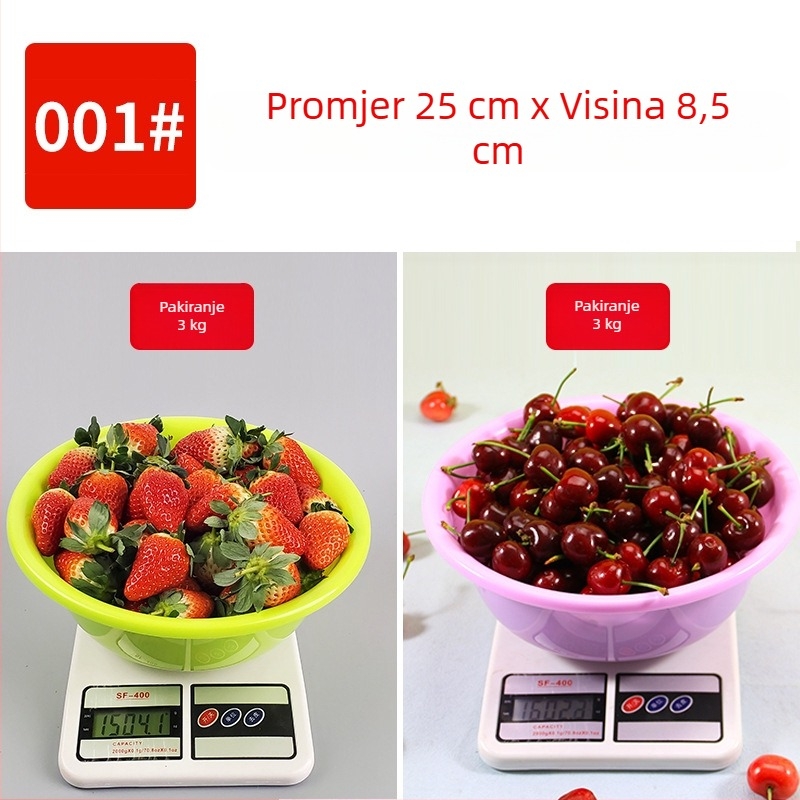Plastična zdjela za branje jagoda, dostupna u veličinama 1 kg, 1,5 kg, 2 kg i 2,5 kg