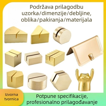 Na skladištu: podloga za kartice s graviranim logom od mesinga, držač za razglednice i fotografije, oznaka cijene