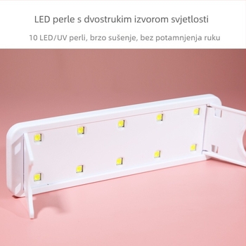 Stolna lampa za manikuru, visokoučinkovita lampa za fototerapiju noktiju s brzim sušenjem, nosiva lampa za nokte, LED 365/405 nm.