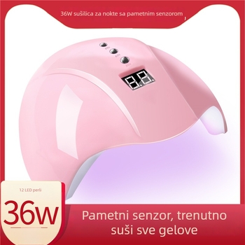 36W pametna indukcijska lampa za nokte s LED/UV svjetlom, uređaj za fototerapiju gel noktiju, USB s automatskim trostupanjskim tajmerom