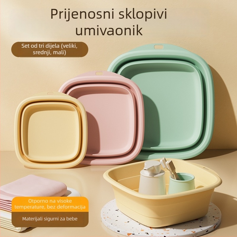 Sklopiva posuda za pranje lica, prijenosna za putovanja, studentske sobe i dom, pogodna za trudnice i bebe, dostupna u velikoj, srednjoj i maloj veličini