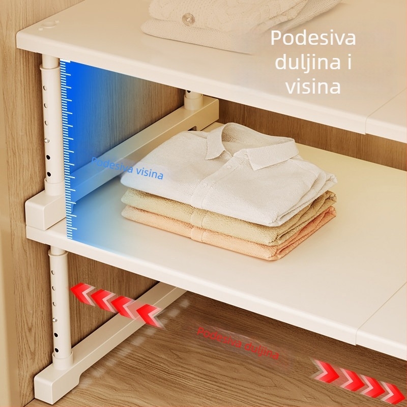 Nova garderoba s višeslojnim policama, pregrade za garderobu, proširive skladišne police, pregrade ormara, kuhinjski ormarići