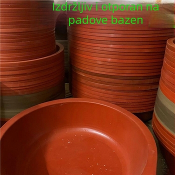 Jinwang prozirna debela gumena posuda, crvena - otporna na lom, za pranje rublja, kupanje i skladištenje vode.