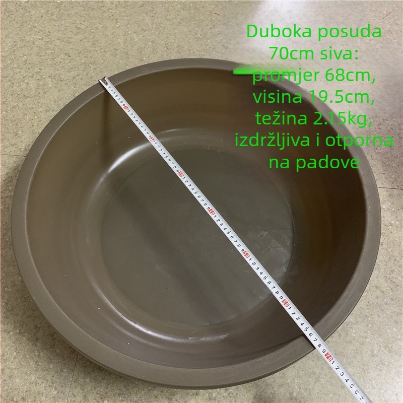 Jinwang prozirna debela gumena posuda, crvena - otporna na lom, za pranje rublja, kupanje i skladištenje vode.