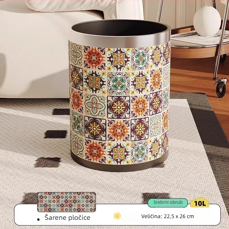 Kožni kantu za otpad, elegantan izgled, luksuzan američki vintage stil, velik kapacitet za dnevni boravak i spavaću sobu