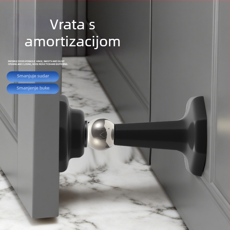 Magnetični držač vrata bez bušenja, sa silikonskom podlogom, skrivena ugradnja