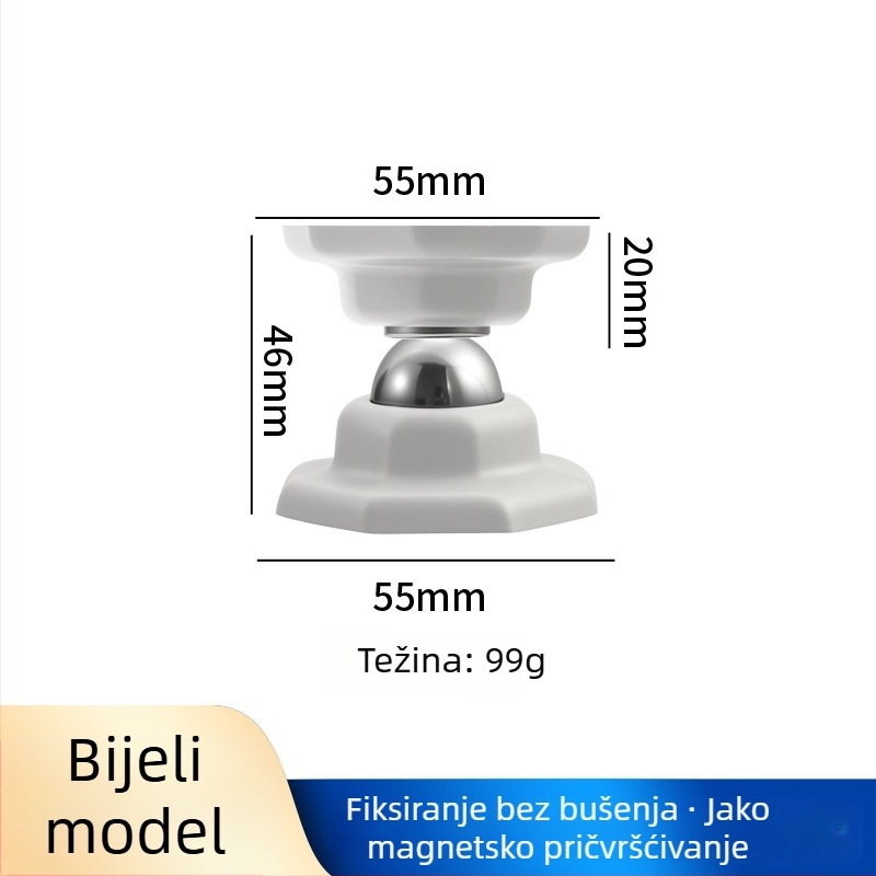 Magnetični držač vrata bez bušenja, sa silikonskom podlogom, skrivena ugradnja
