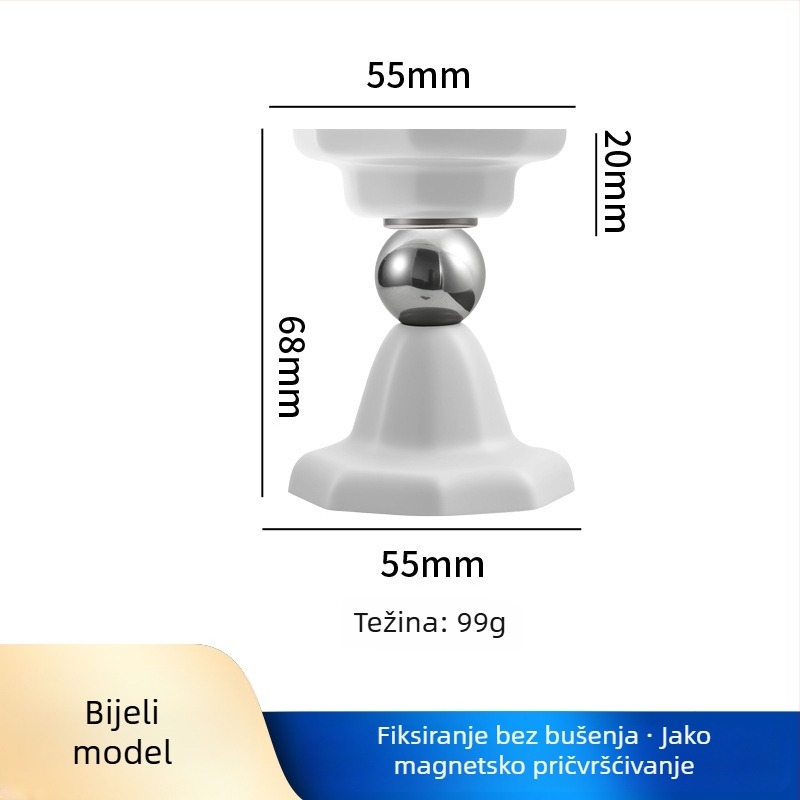 Magnetični držač vrata bez bušenja, sa silikonskom podlogom, skrivena ugradnja