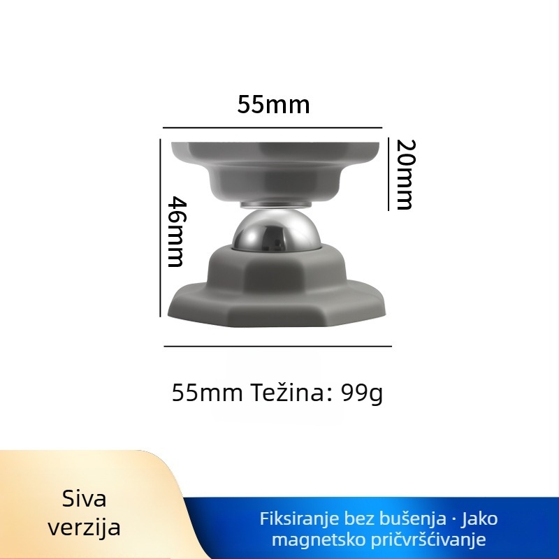 Magnetični držač vrata bez bušenja, sa silikonskom podlogom, skrivena ugradnja
