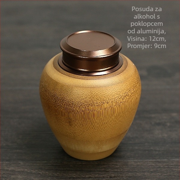 Bambusova kutija za čaj s aluminijskim poklopcem, prijenosna putna kutija za čaj