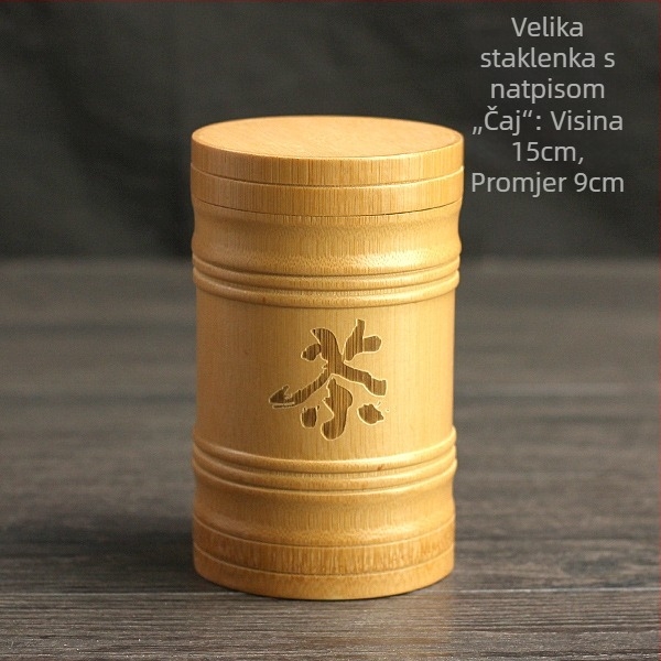Bambusova kutija za čaj s aluminijskim poklopcem, prijenosna putna kutija za čaj