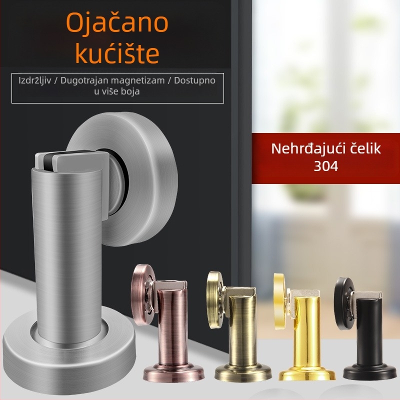Teški magnetski držač vrata od 304 nehrđajućeg čelika, crna