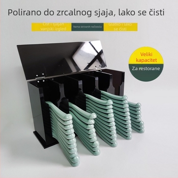 Prozirni akrilni organizator za žlice i pribor s poklopcem – odvodni stalak u kuhinji