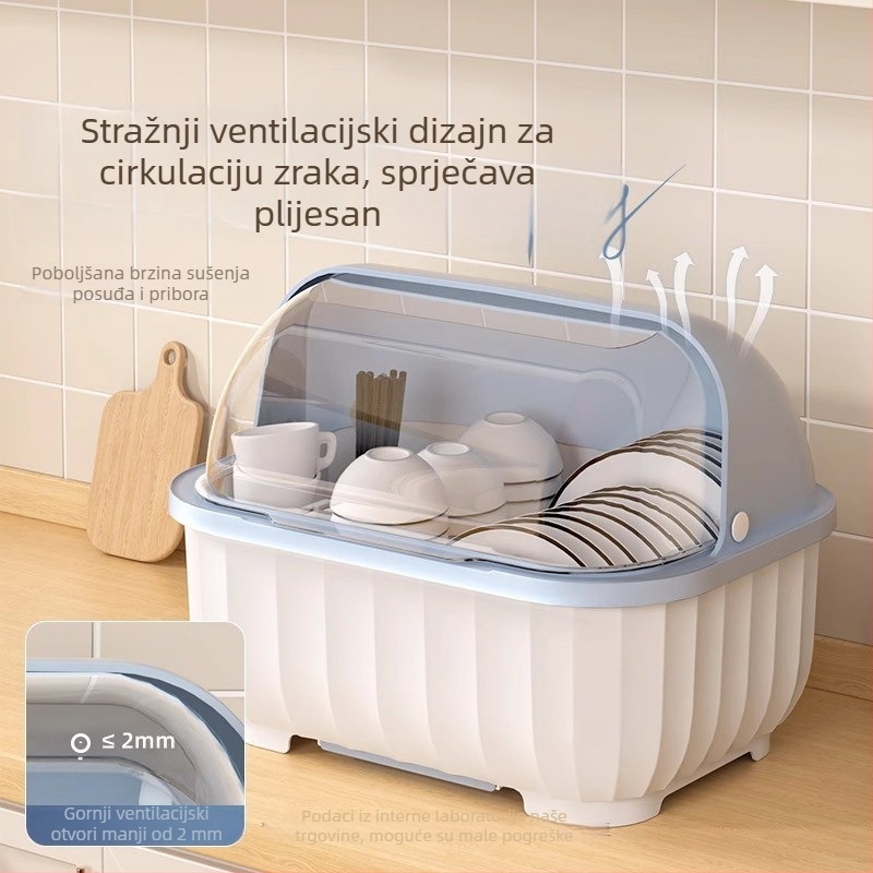 Happy Moon Kuhinjski stalak za posuđe s odvodom i kutija s poklopcem za zdjele i pribor