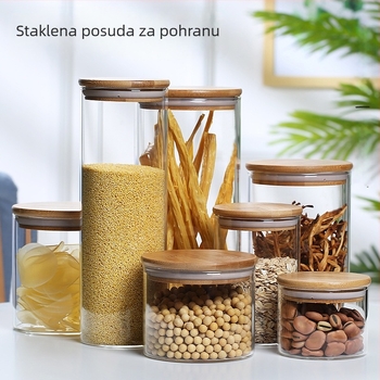 Staklena čajna posuda s brtvom, prozirni kuhinjski spremnik, japanskog stila, prijenosno, velike veličine, poklon kutija