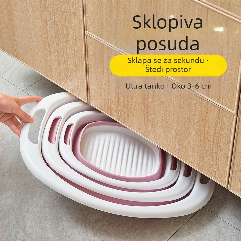 Sklopiva silikonska umivaona posuda, velika kapaciteta, kućna upotreba, prijenosna za putovanja, za pranje rublja i nogu