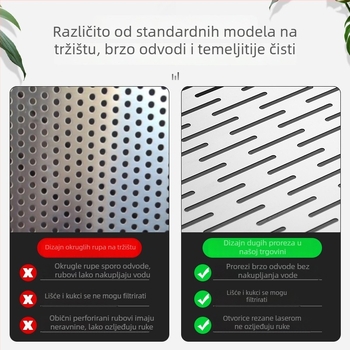 Pravokutna nehrđajuća čelična košara za odvod u sudoperi