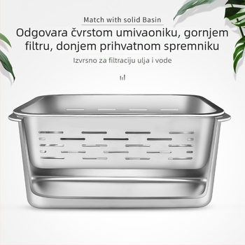 Pravokutna nehrđajuća čelična košara za odvod u sudoperi