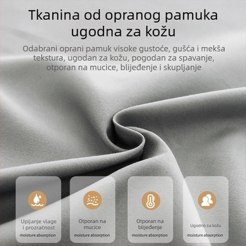 Oprani pamukasti fiksirani plahtu s navlakom za krevet i zaštitom madraca – 100% pamuk, jednobojno, moderan minimalistički stil