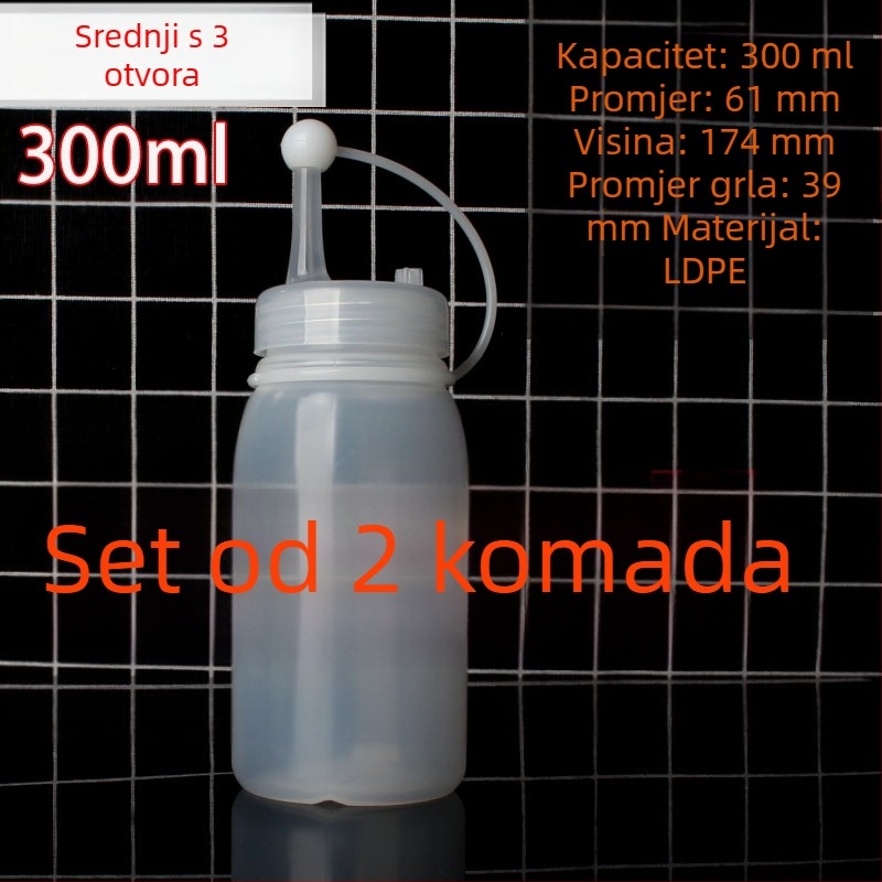 Set boca za sos s tri otvora, plastične boce za kečap i preljev, za kućnu i poslovnu upotrebu