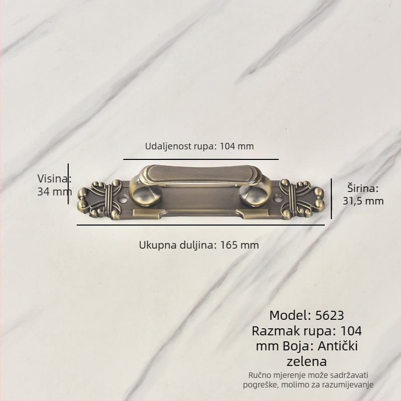 Kvaka za vrata od aluminijske legure – europski retro stil, za drvena vrata, klizna vrata i vrata ormara
