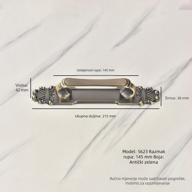 Kvaka za vrata od aluminijske legure – europski retro stil, za drvena vrata, klizna vrata i vrata ormara
