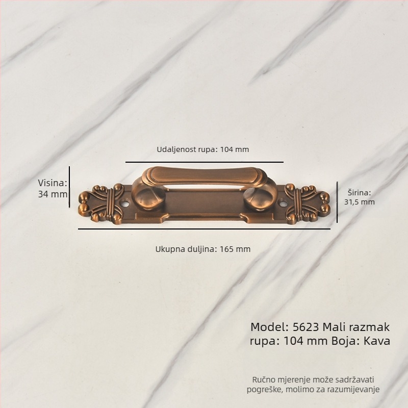 Kvaka za vrata od aluminijske legure – europski retro stil, za drvena vrata, klizna vrata i vrata ormara