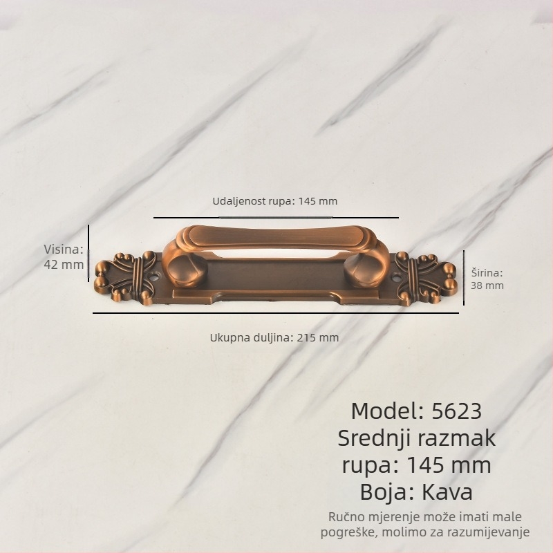 Kvaka za vrata od aluminijske legure – europski retro stil, za drvena vrata, klizna vrata i vrata ormara