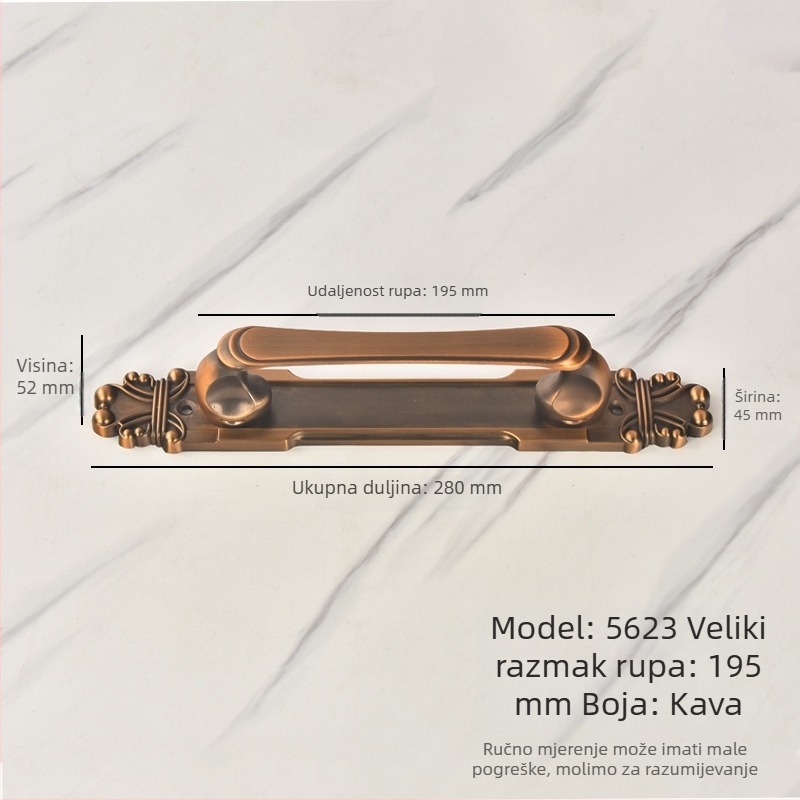 Kvaka za vrata od aluminijske legure – europski retro stil, za drvena vrata, klizna vrata i vrata ormara