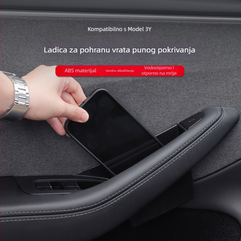 Tesla Model 3/Y Kutija za pohranu ručice vrata — kompaktni unutarnji organizator automobila