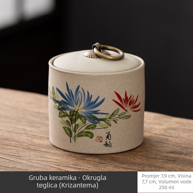 Keramički zatvarač spremnik za čaj Pu'er, mini spremnik za čuvanje čaja, kompaktna prijenosna kutija za čaj