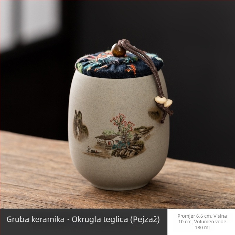 Keramički zatvarač spremnik za čaj Pu'er, mini spremnik za čuvanje čaja, kompaktna prijenosna kutija za čaj