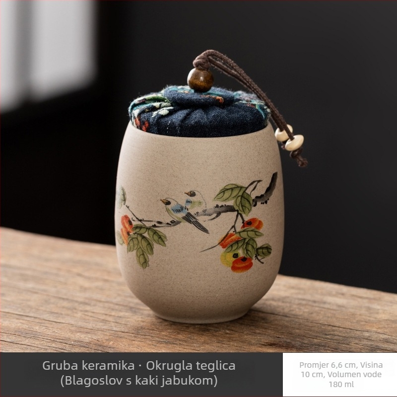 Keramički zatvarač spremnik za čaj Pu'er, mini spremnik za čuvanje čaja, kompaktna prijenosna kutija za čaj