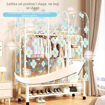Prozirni zaštitni omotač od prašine za stojeći stalak za odjeću, PEVA materijal, potpuno zatvorena torba za kapute i odjeću