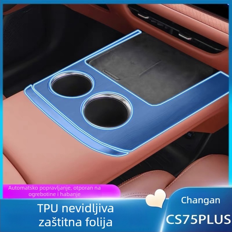Set zaštitnog filma za unutrašnjost Changan CS75 Plus 4. generacije – zaštita zaslona i središnje konzole