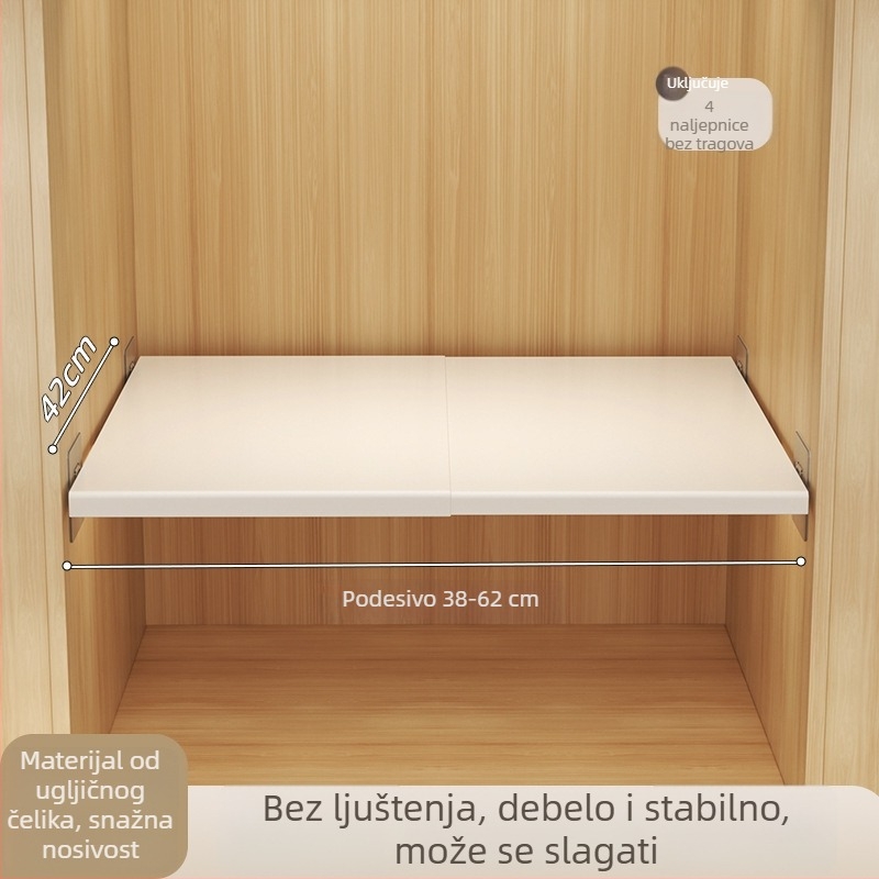 Ormarić s podjelom pregradama i pomičnim unutarnjim policama od karbonskog čelika, zidni montažni sustav, proširivo skladištenje